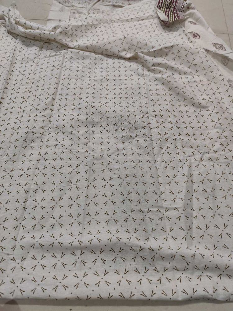 Cotton Khadi Dress Material Full Set