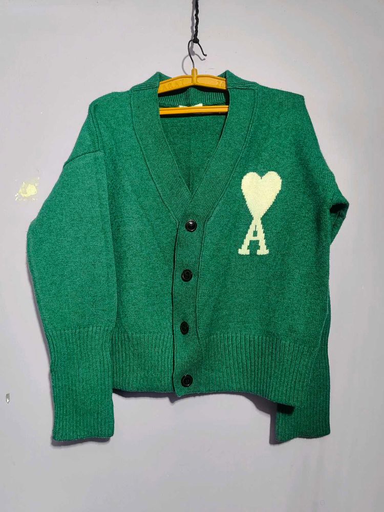 Ami Paris Green Cardigan