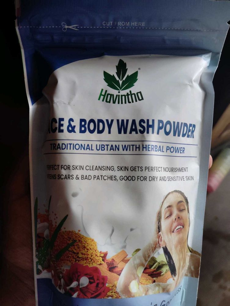 Havintha Natural Face and Body Wash Powder