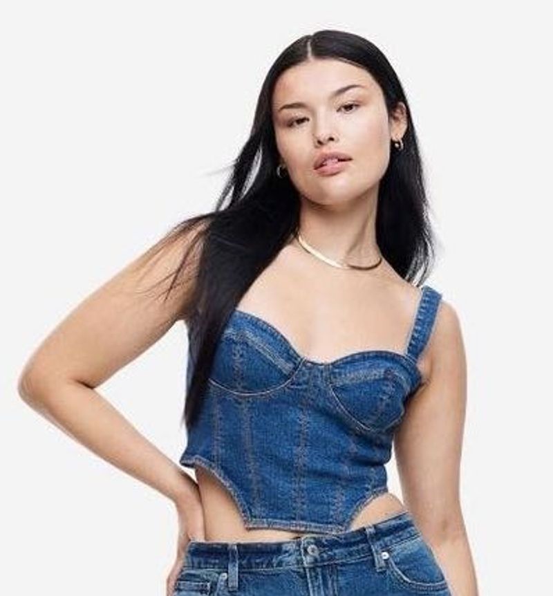 Denim Corset Top
