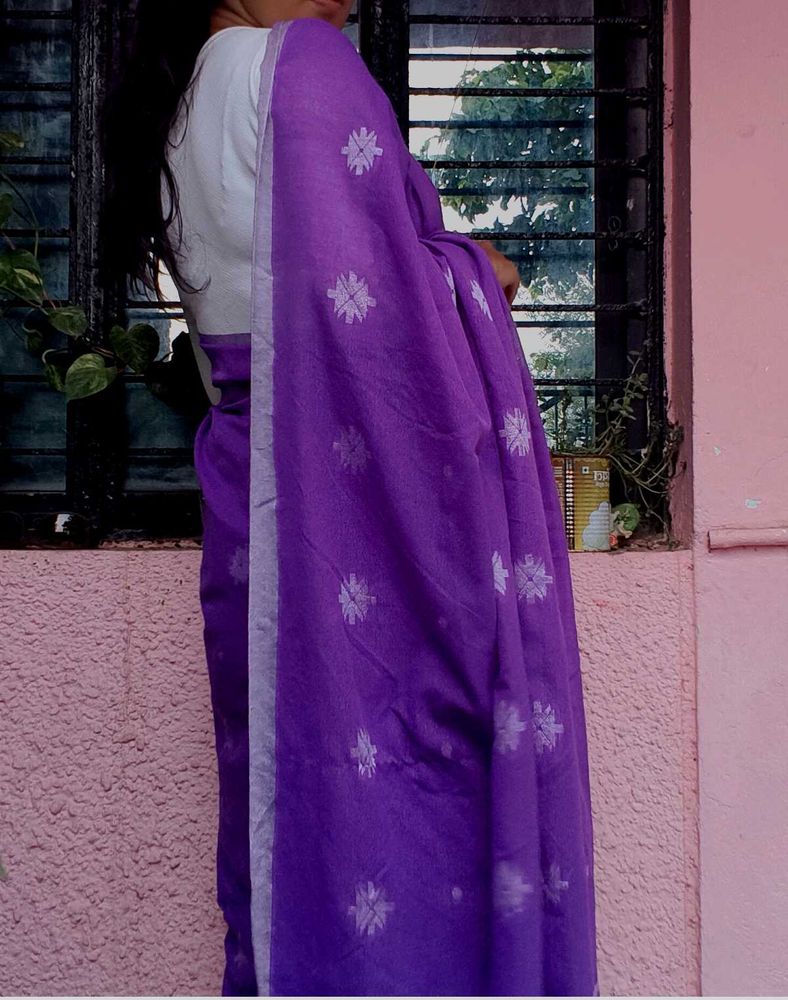 Elegant Purple Saree with readymade blouse bust 36
