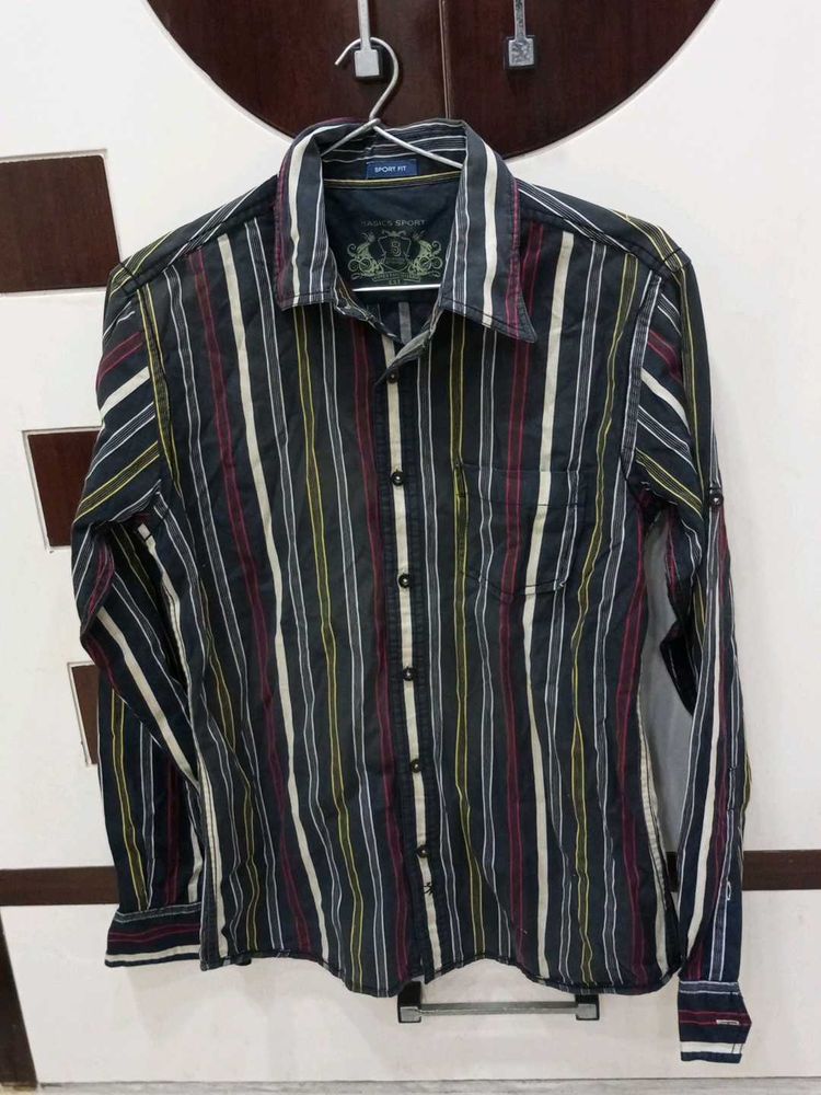 Striped Button-Down Shirt