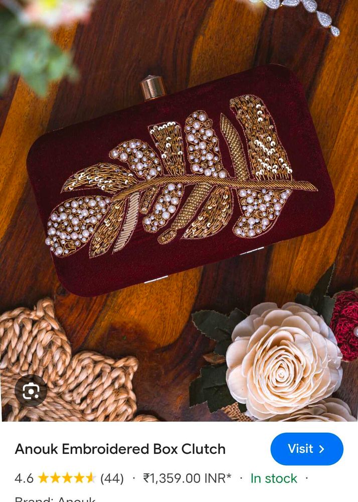 Anouk Embroidered Box Clutch