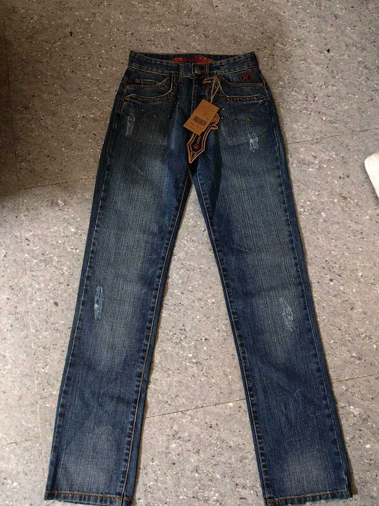 Y2k/punk Studded Skater Straight Fit Jeans