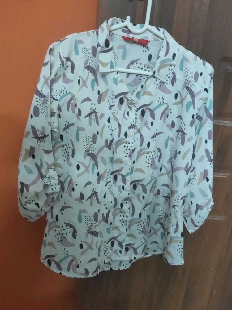 Patterned Shirt Top