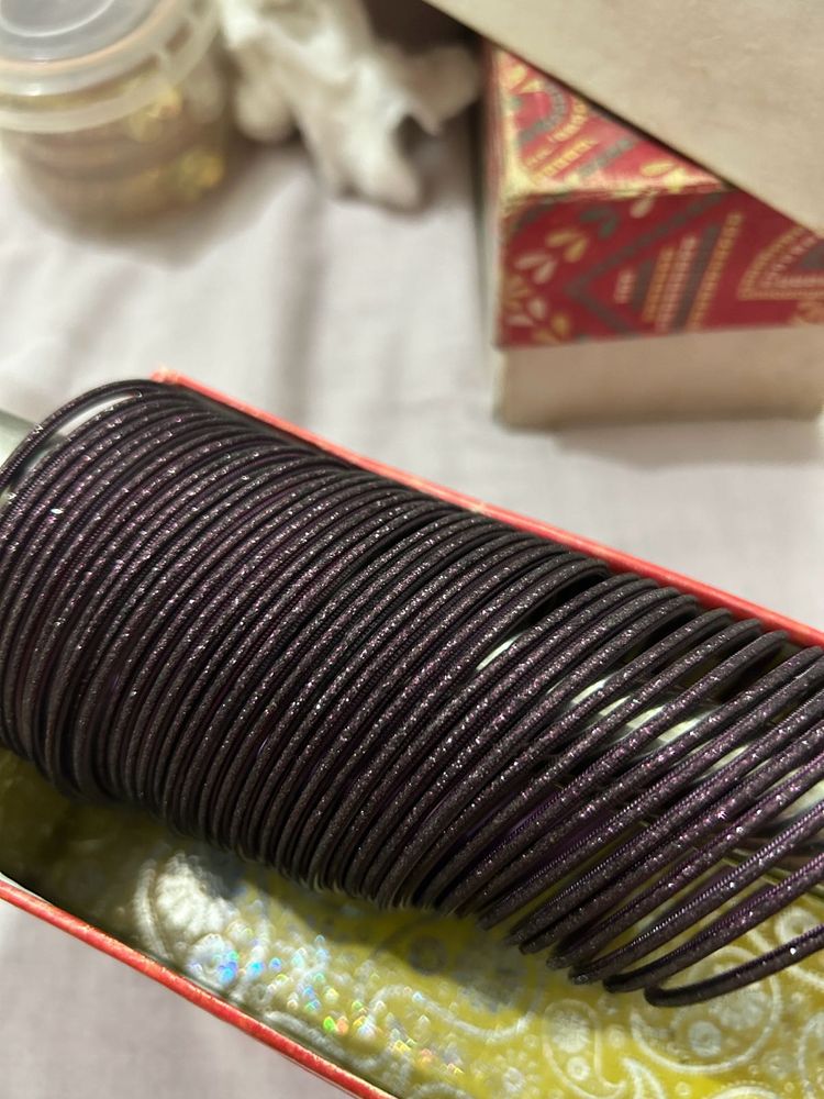 Wine Shimmer Metal Bangles