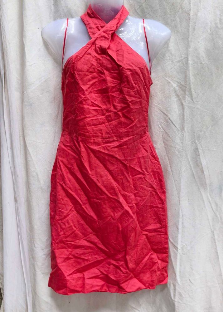 322011. Red Halter Mini Dress