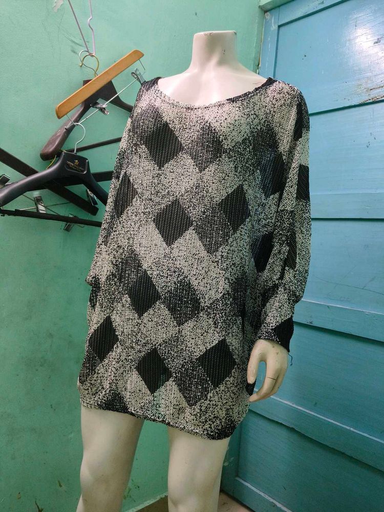 Diamond Print Mini Dress
