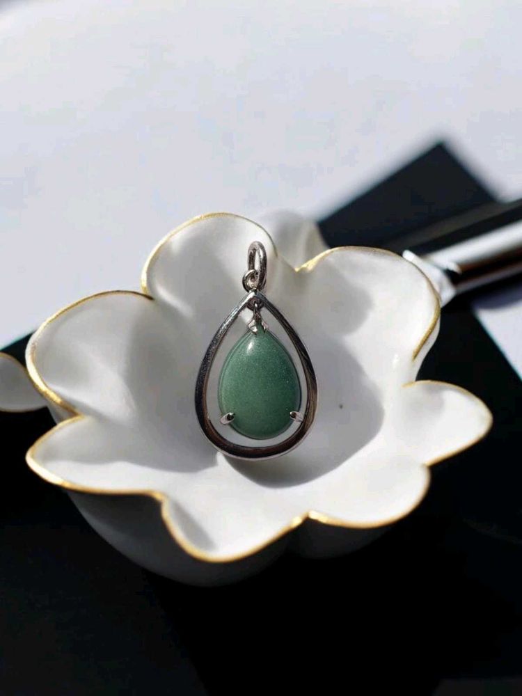Green Aventurine Drop Crystal Pendant