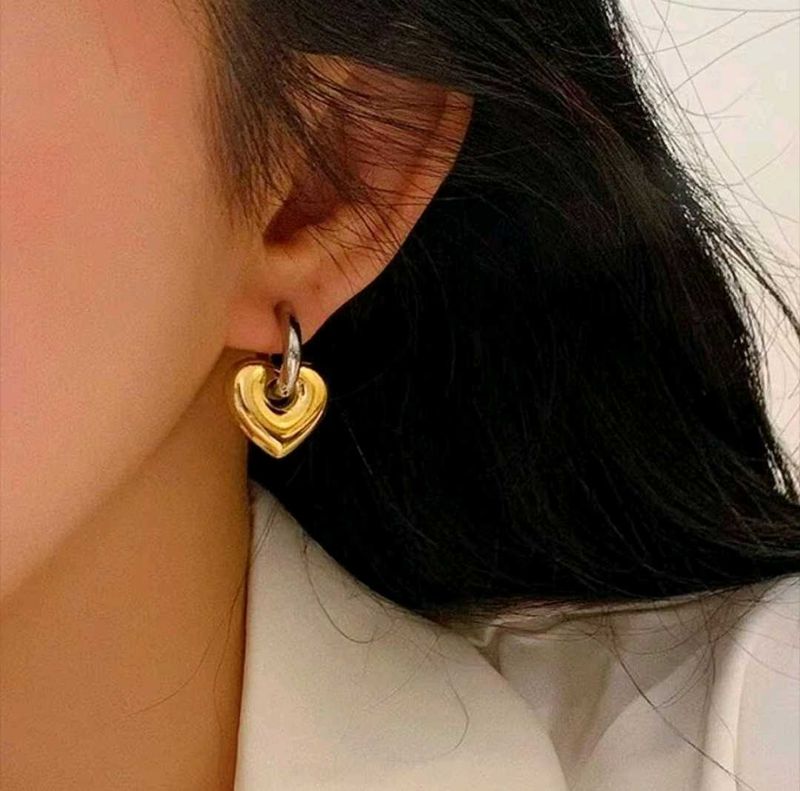 Antiturnish Heart Drop Earrings