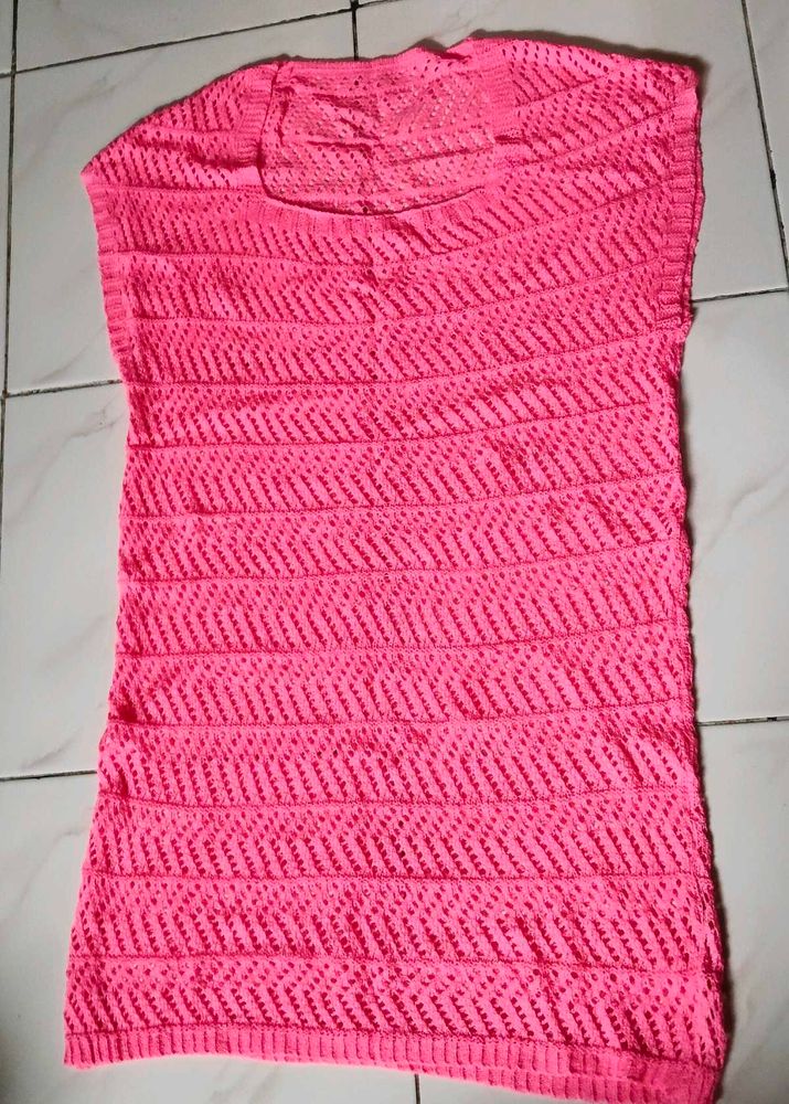 Pink Knit Sleeveless Top