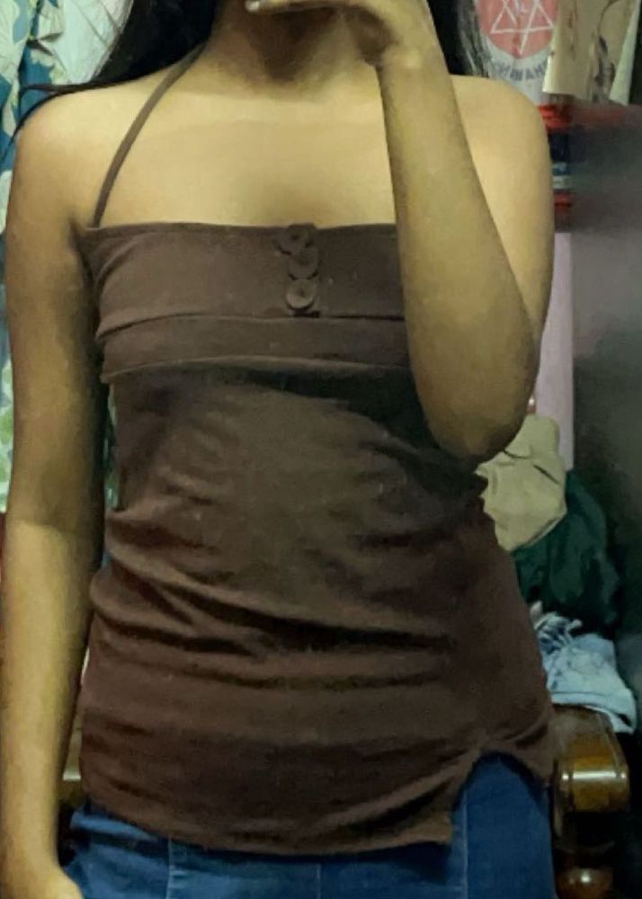 Brown Halter Tube Top