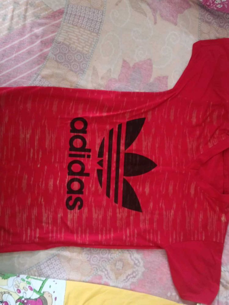 Adidas Red Graphic Tee