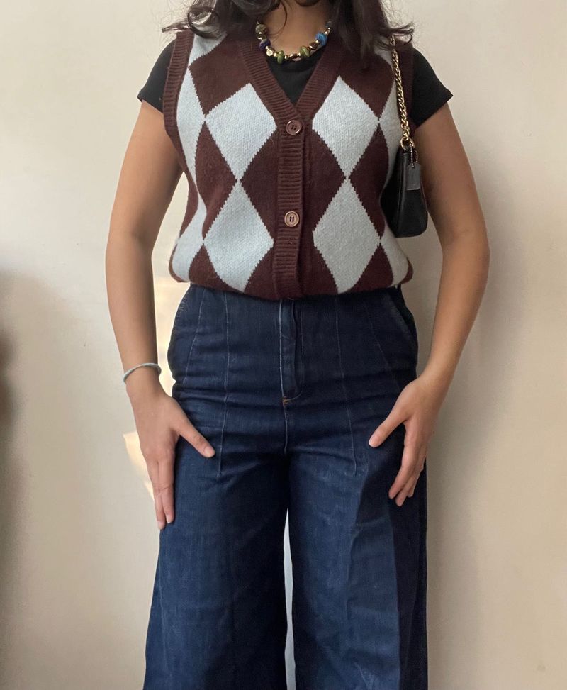 Button Up Sweater Vest