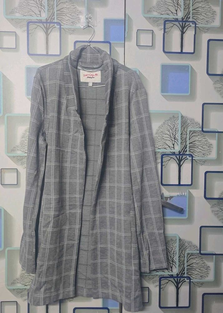 Gray Plaid Duster coat
