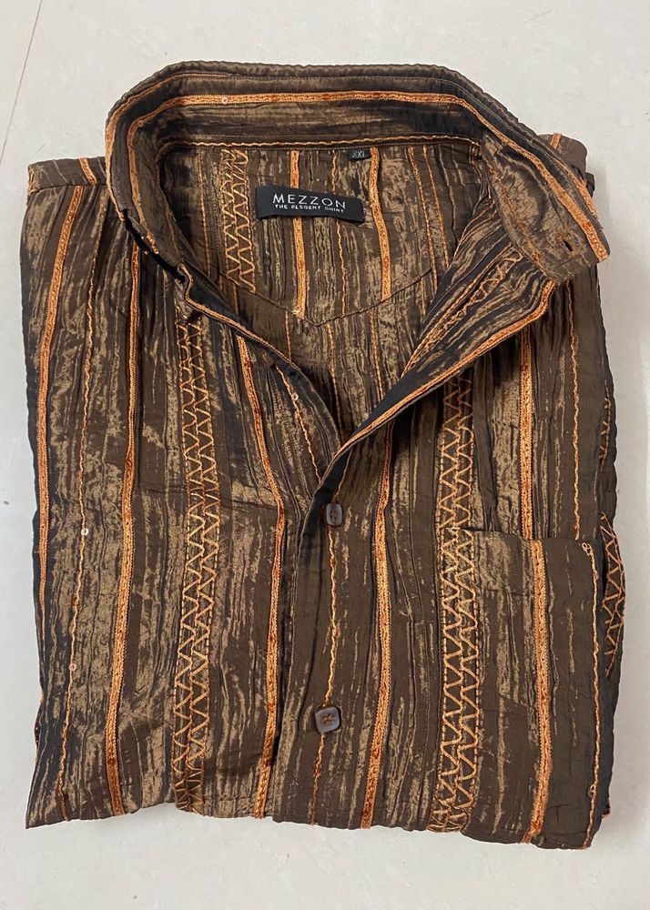 Stylish Brown Striped Shirt