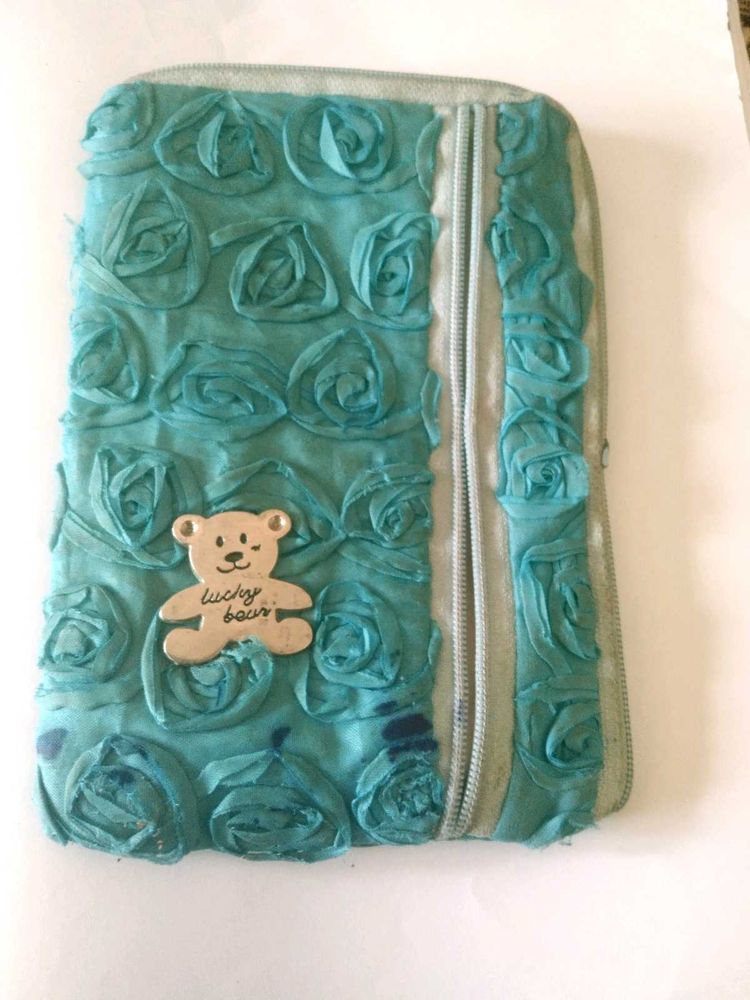 Blue Colour Roses Design Wallet
