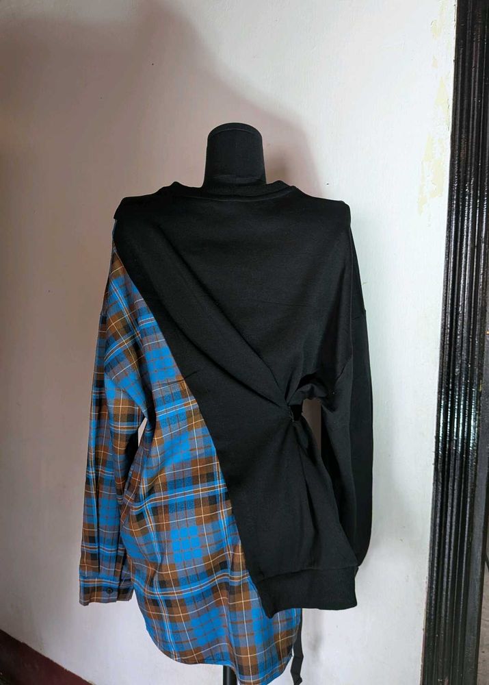 Stylish Plaid Patchwork Top