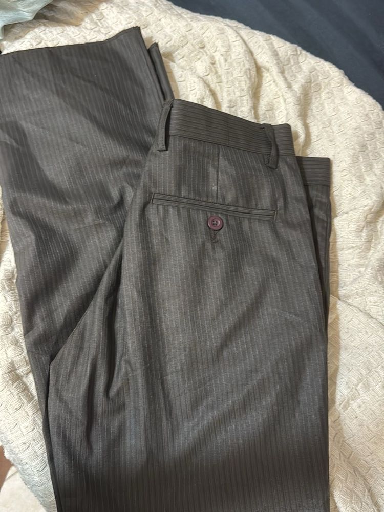 Stripped Straight Office Pants