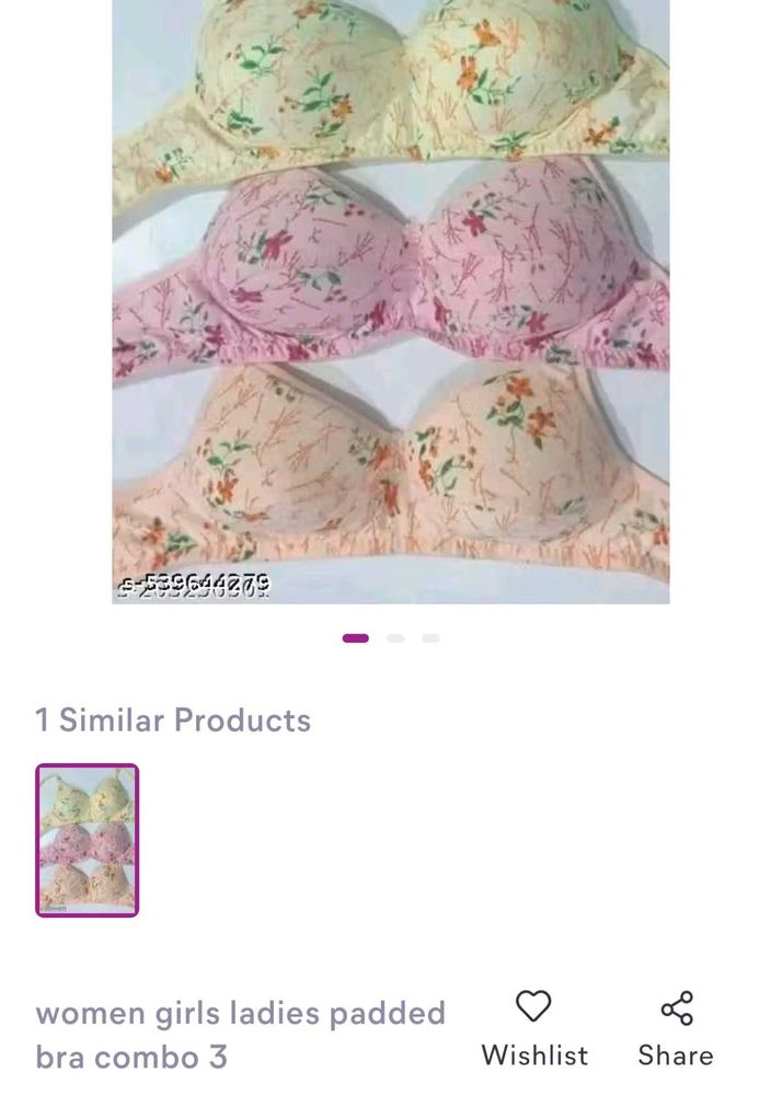 Floral Padded Bra - Combo 3