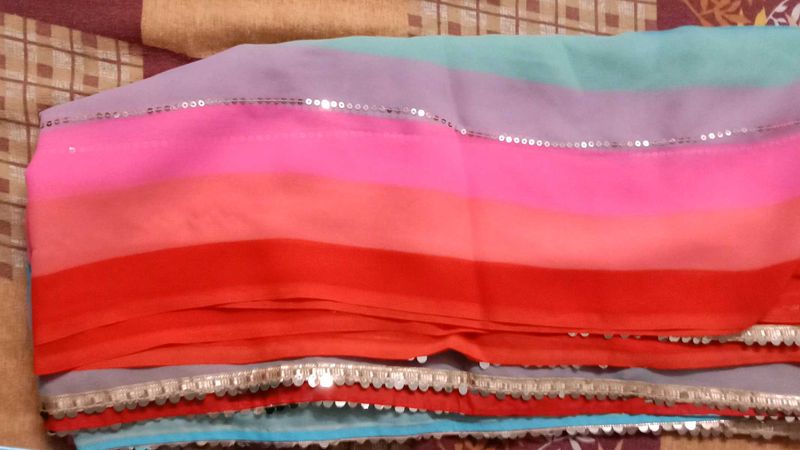 Colourful Saree With Blouse Petticoat