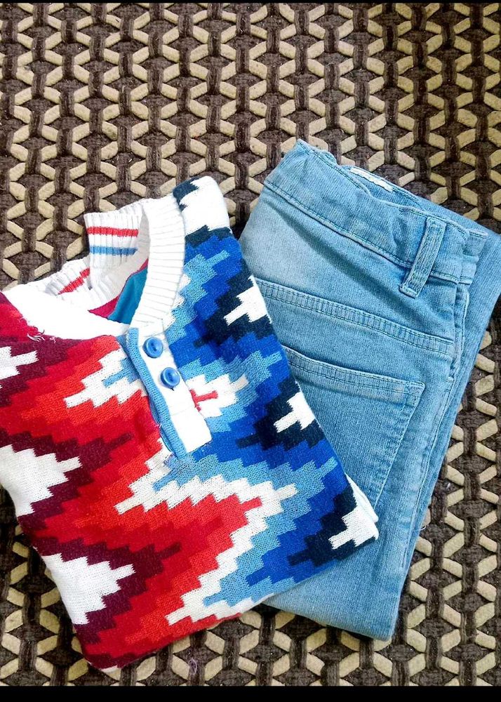 Kids' Outfit Set - Sweater &amp; Jeans