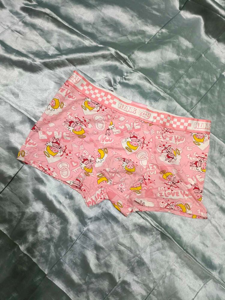 Pink Cartoon Print Boxers