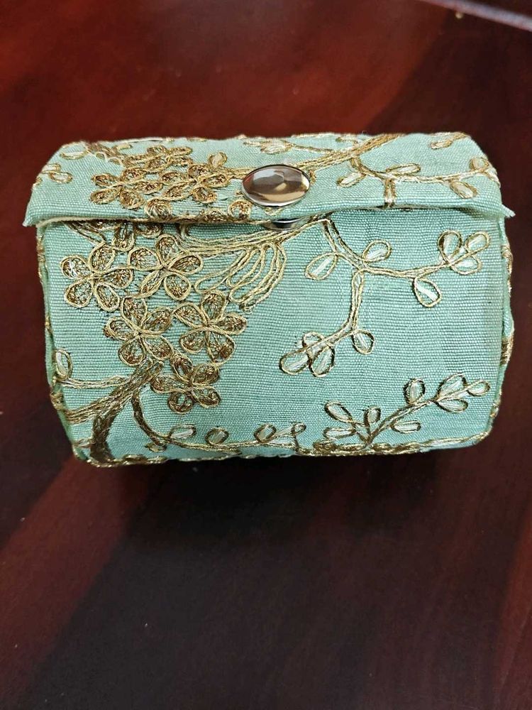 Floral Embroidered Pouch