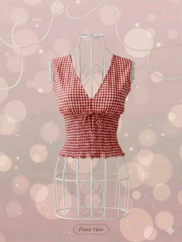 Red Gingham Crop Top