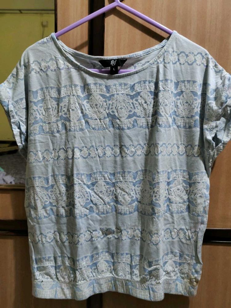 🔥Sale 🔥 Cute Blue Patterned Top