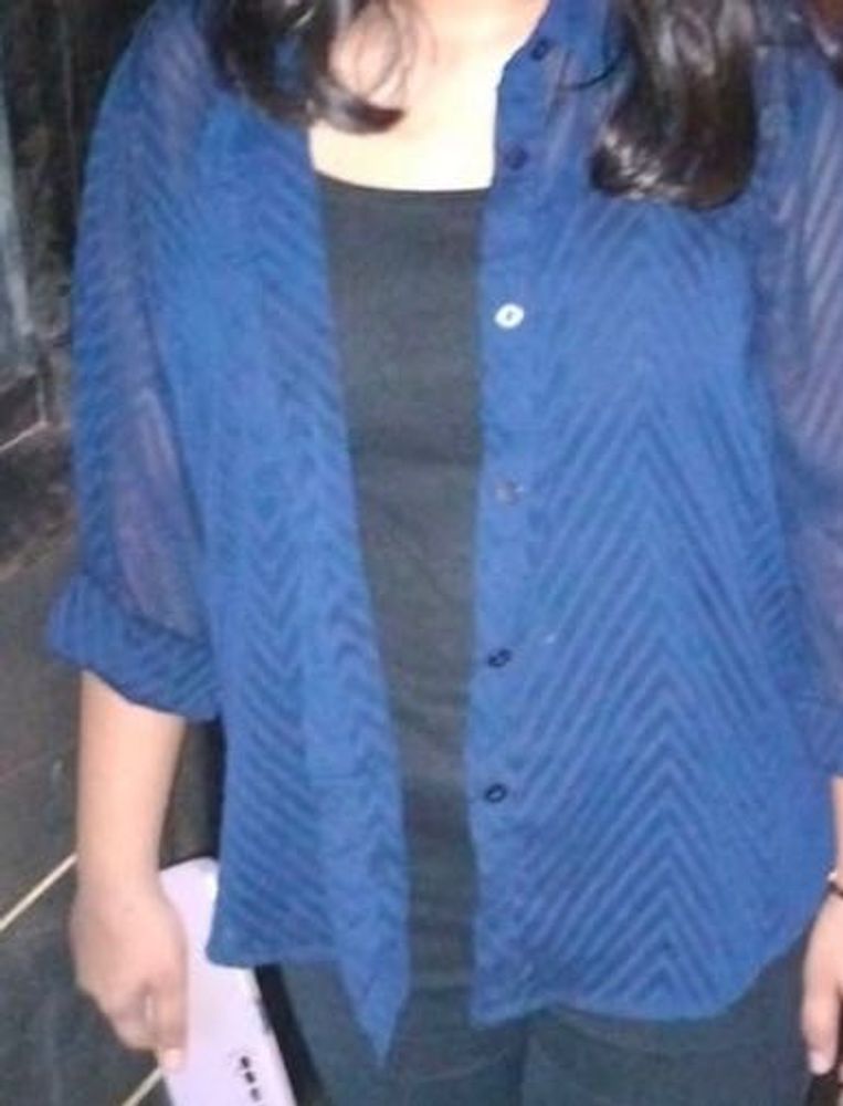 Blue Shirt For Women Party Wear