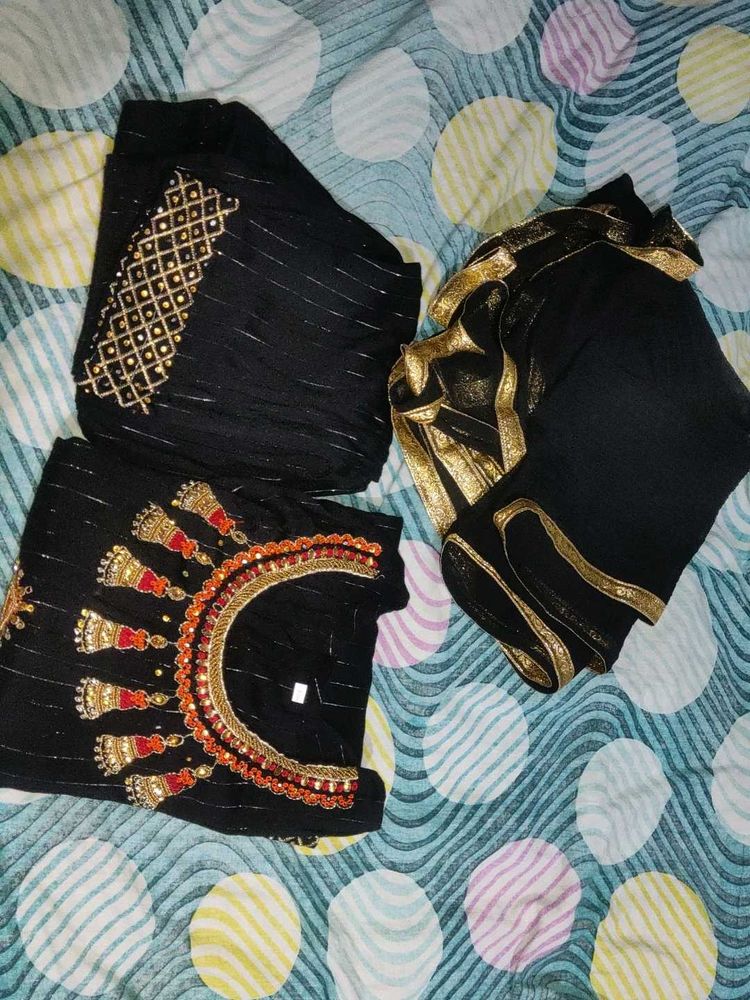 Embroidered Black Kurta