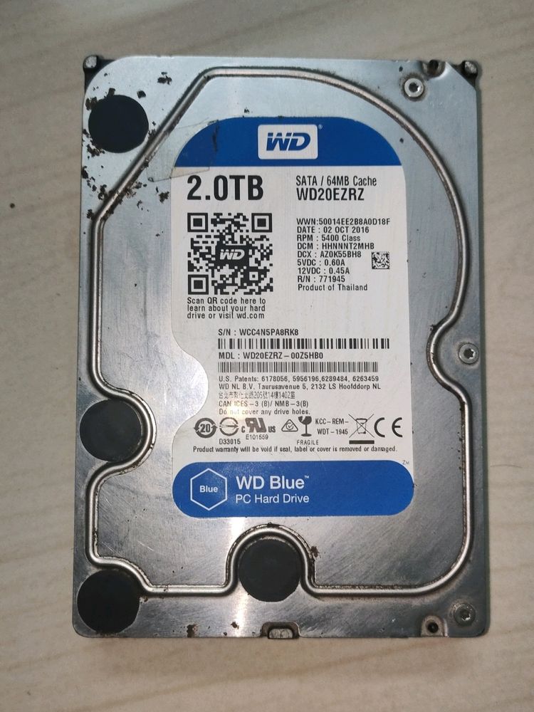 2 TB Wd Blue Pc Hard Disk &amp; Drive