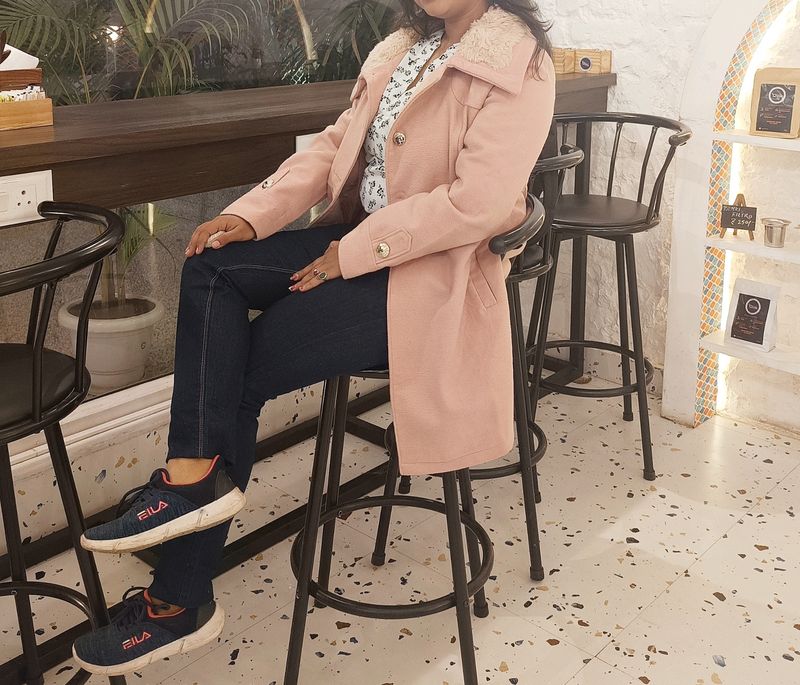 Beautiful Peach Colour Long Coat