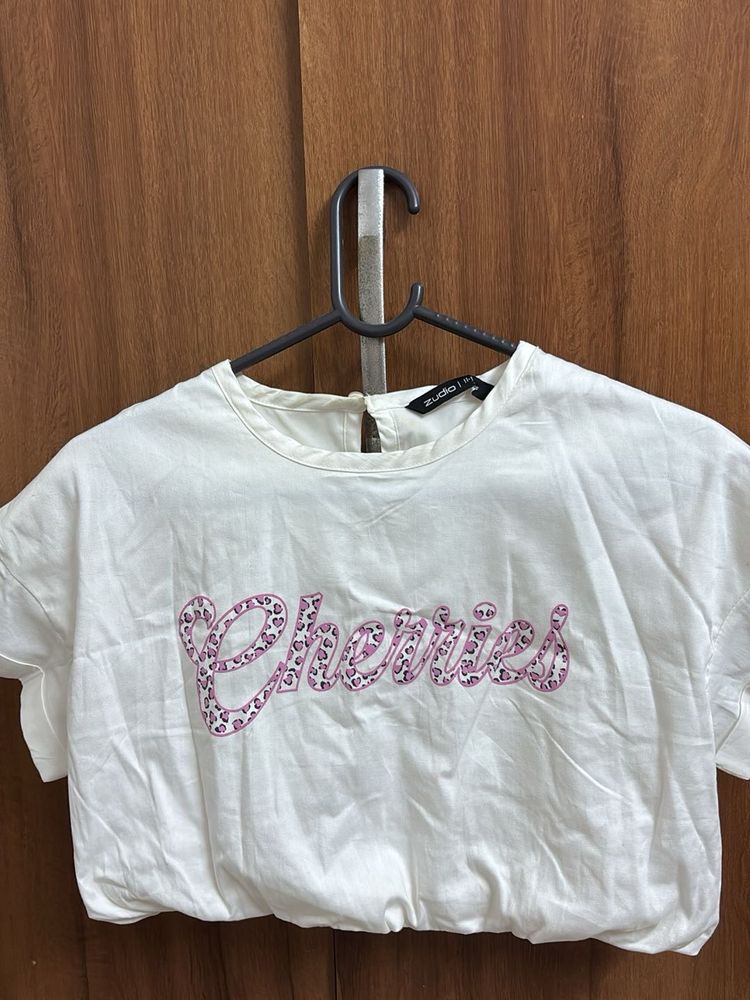 White &#39;Cherries&#39; Tee
