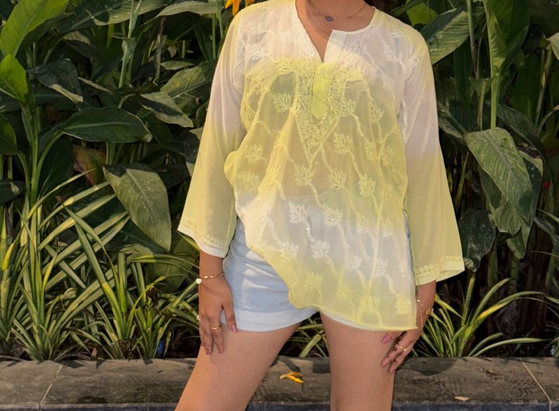 Yellow Embroidered Tunic