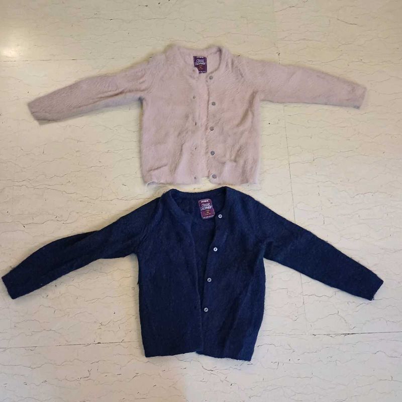 Cute Girls Fluffy Soft Cardigans - Set of 2