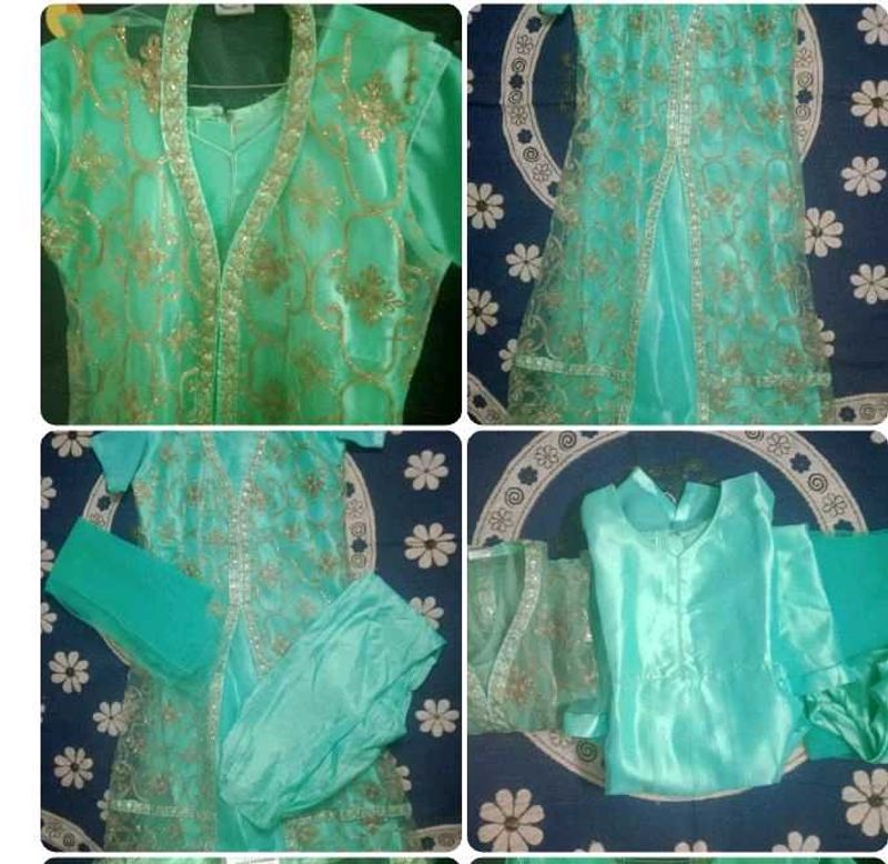 Sea Green Embroidered Salwar Suit