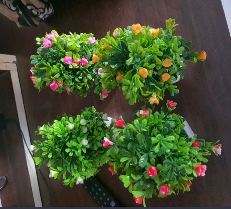 Artificial bonsai flower plants pack of 4