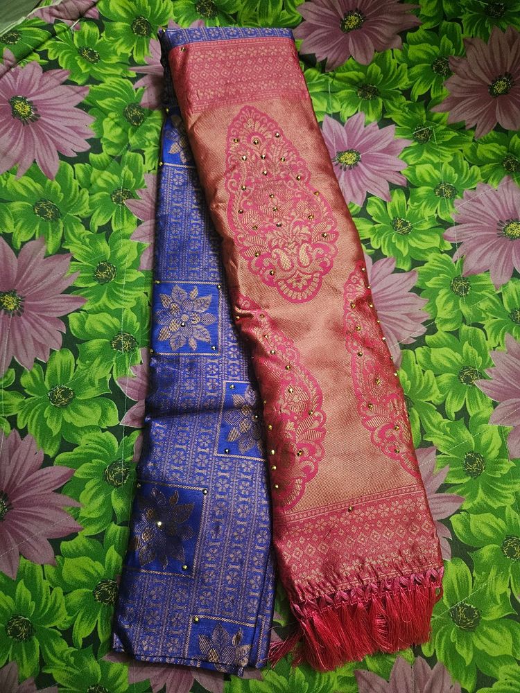 NEW YEAR OFFER Big Bordered Banarasi Silk Saree