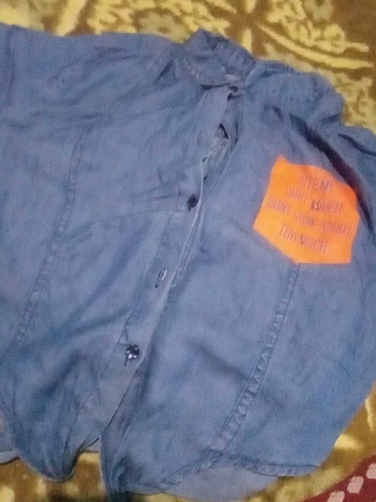 Denim Shirt with Patch