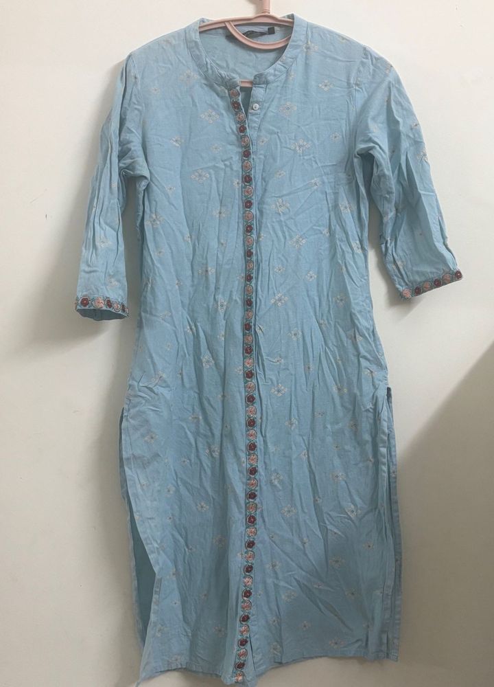 Elegant Blue Cotton Kurta