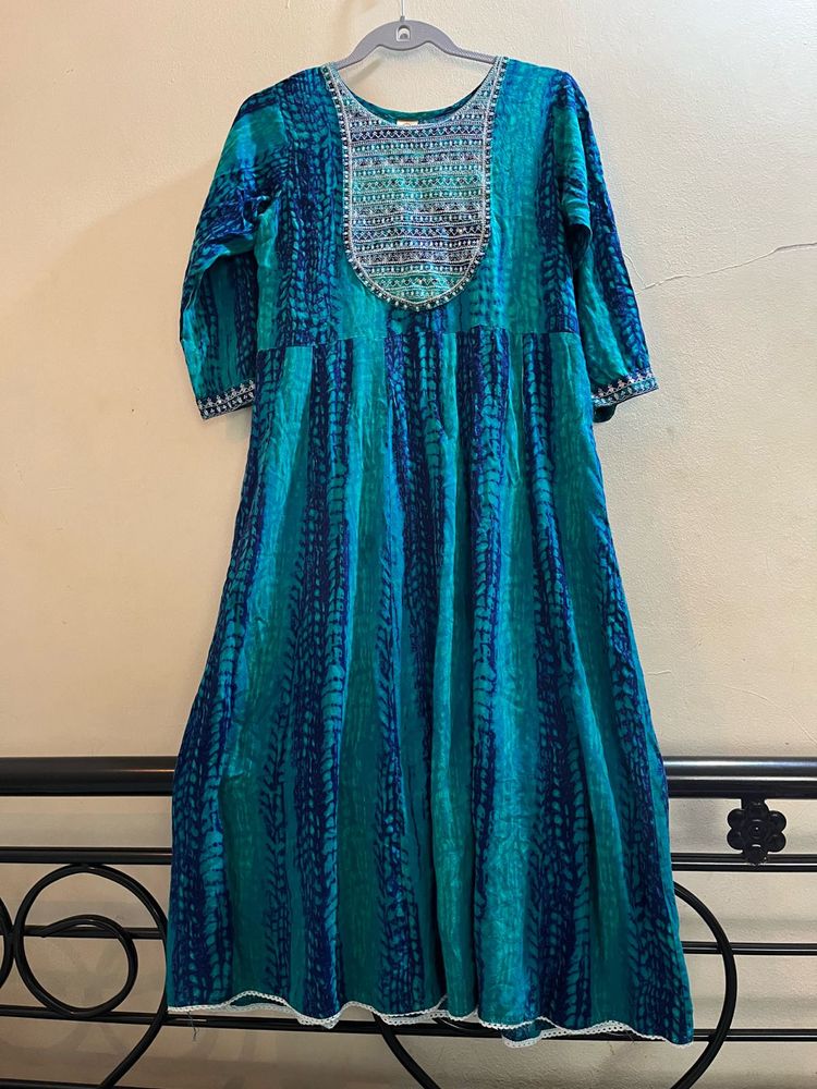 Elegant long Anarkali kurta