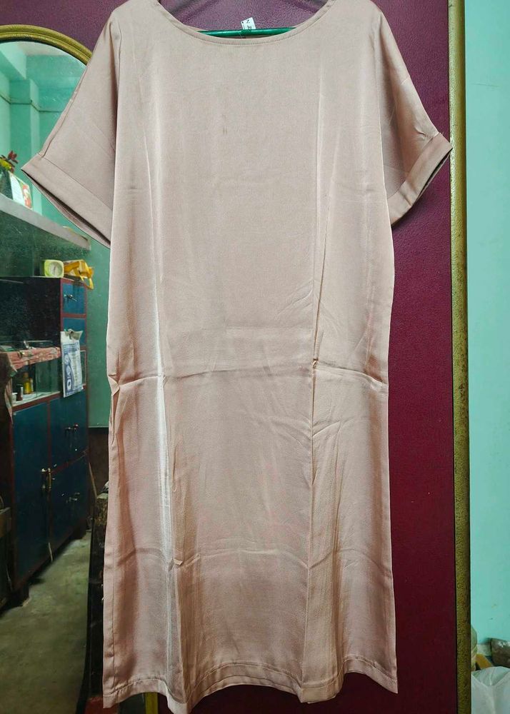 Casual Nude Shift Dress