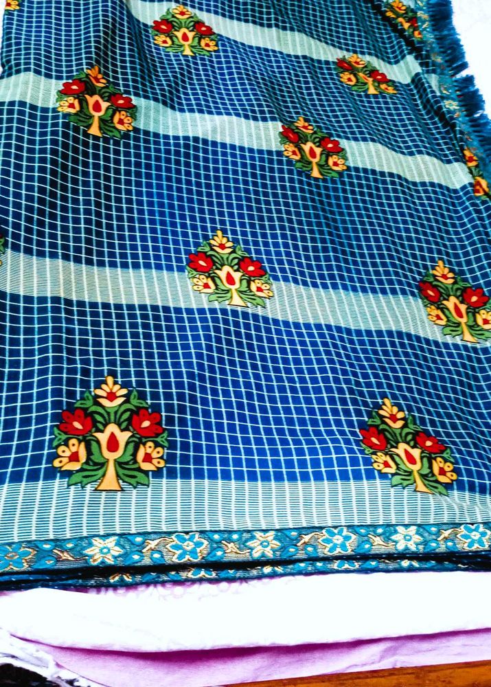 Floral Embroidered  saree