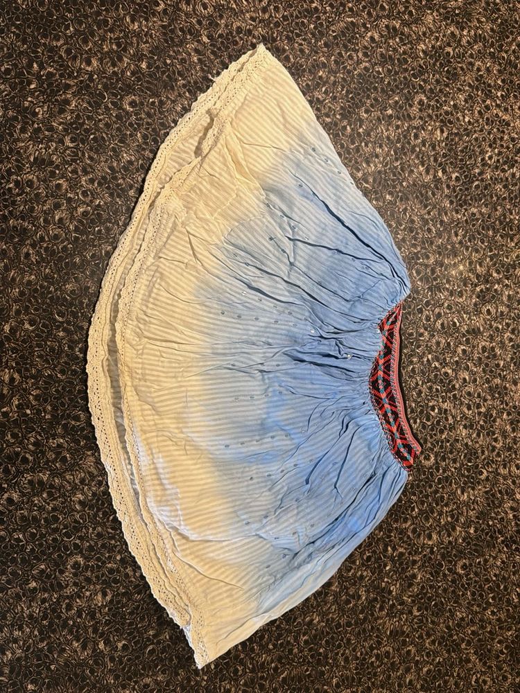 Striped Blue &amp; White Skirt