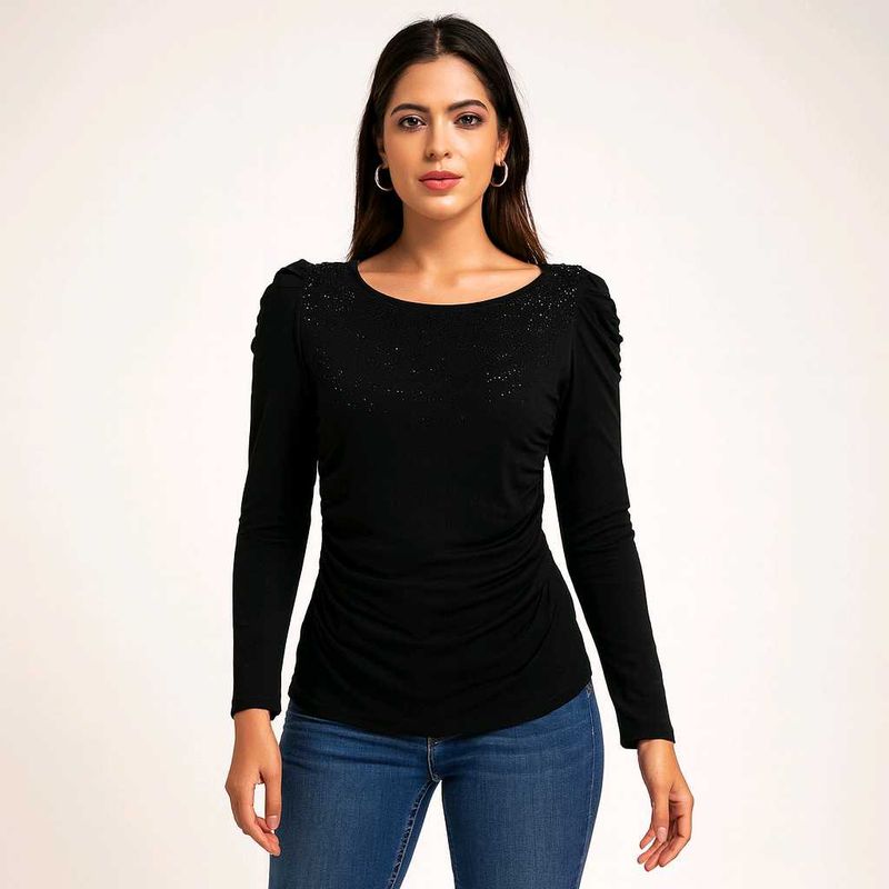 Elegant Black Long Sleeve Top