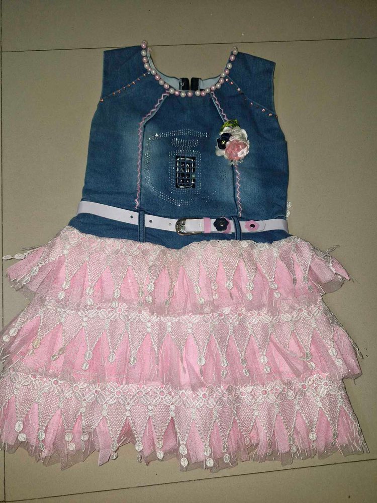 Denim &amp; Pink Tulle Dress