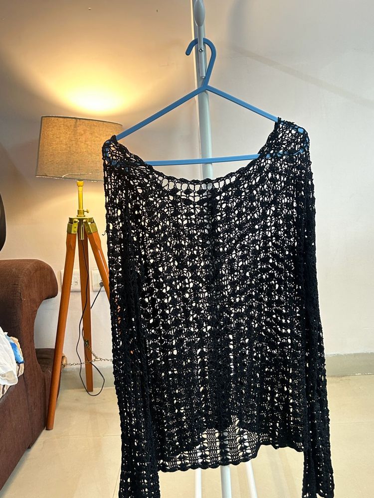 Net Beach Wear See-through Top