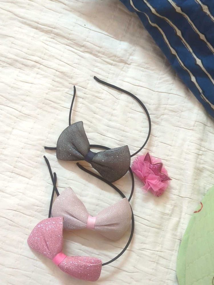 Sparkly Bow Headband Set